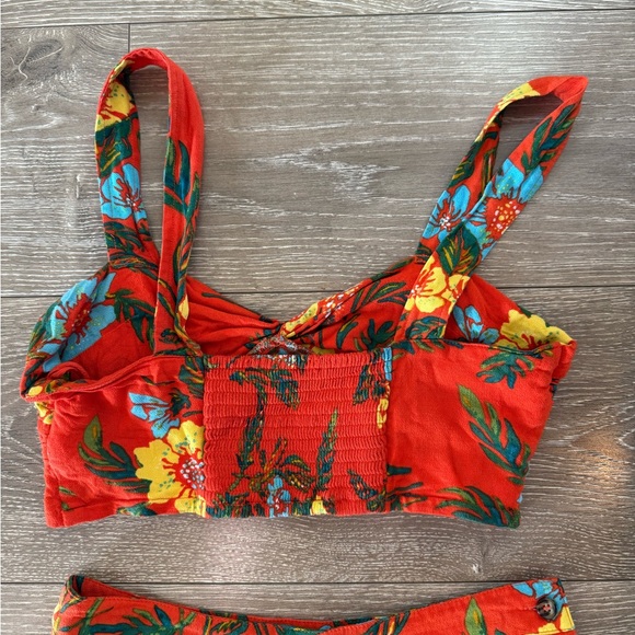 Free People Floral Orange Red Floral Two-Piece Set - Picture 7 of 8